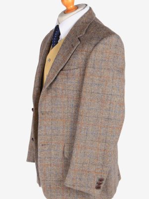 Mens Harris Tweed Blazer Jacket Windowpane Country Vintage Size M Multi -HT2952-165640
