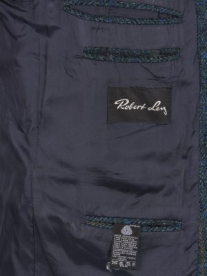 Harris Tweed Mens Blazer Jacket Windowpane Country Size L Dark Green -HT2994-165896