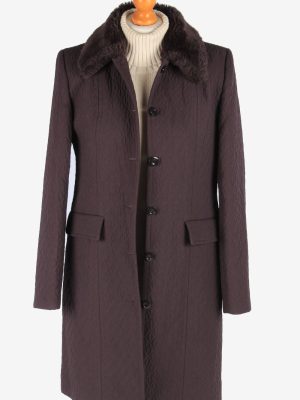 Women's Lightweight Coat Fur Collar Vintage Size M Fume C3072-163572