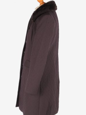 Women's Lightweight Coat Fur Collar Vintage Size M Fume C3072-163573