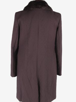 Women's Lightweight Coat Fur Collar Vintage Size M Fume C3072-163574