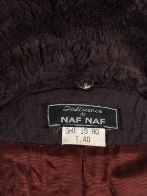 Women's Lightweight Coat Fur Collar Vintage Size M Fume C3072-163576