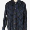 Corduroy Shirt Printed Long Sleeve Button Up Vintage Size M Navy SH4031-0