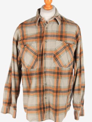 Men's Long Sleeves Corduroy Shirt Casual Button Up Vintage Size M Multi SH4139-0