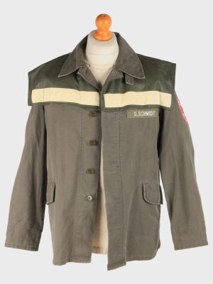 Mens Army Coat Jacket Outdoor Vintage Size L Grey C3004-163108