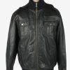 Leather Jacket Men's Zip Up Vintage Size XL Black C2769-0