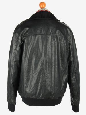 Leather Jacket Men's Zip Up Vintage Size XL Black C2769-159911