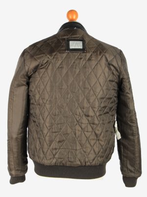 Zara Leather Jacket Men's Bomber Motorbiker Vintage Size S Dark Brown C2786-160013