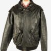 Men's U.S Force Leather Motorbike Jacket Vintage Size XXL Black C2722-0