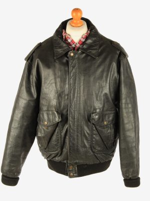 Men's U.S Force Leather Motorbike Jacket Vintage Size XXL Black C2722-0