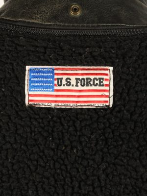 Men's U.S Force Leather Motorbike Jacket Vintage Size XXL Black C2722-159631