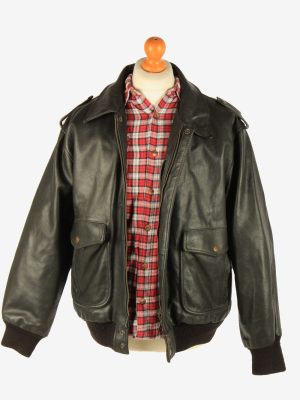 Men's Leather Motorcycle Biker Jacket Vintage Size XL Black C2723-159633