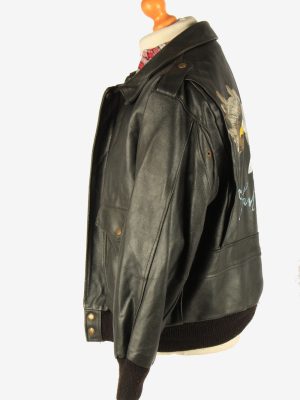 Men's Leather Motorcycle Biker Jacket Vintage Size XL Black C2723-159634