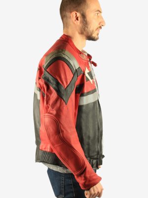 Men's Leather Motorcycle Jacket Race Biker Vintage Size S Multi C2741-159743