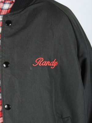 USA College Mens Bomber jacket Vintage Size L Black C2813-160189