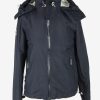 Super Dry Womens Jacket Cliff Emboss Outdoor Vintage Size S Navy C2835-0