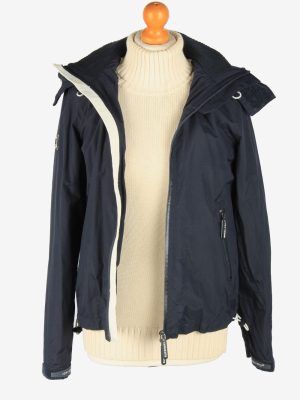 Super Dry Womens Jacket Cliff Emboss Outdoor Vintage Size S Navy C2835-160317