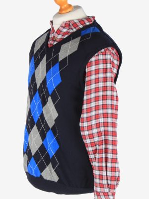 Chaps Men's Jumper Gilet Tank Top Vintage Size L Navy -IL2579-164257