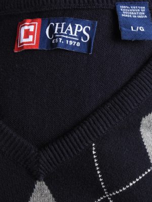 Chaps Men's Jumper Gilet Tank Top Vintage Size L Navy -IL2579-164259