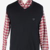Chaps Men's Jumper Gilet Tank Top Vintage Size L Black -IL2584-0