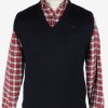 Sleeveless Jumper V Neck Cardigan Waiscoat Vintage Size S Navy -IL2592-0