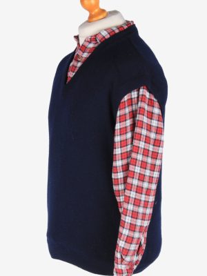 Sleeveless Jumper Sweater Vest Pullover Vintage Size L Navy -IL2596-164325