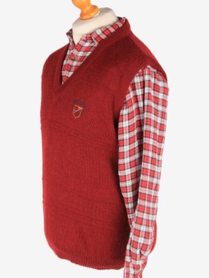 Sleeveless Jumper Sweater Vest Pullover Vintage Size L Burgundy -IL2604-164357