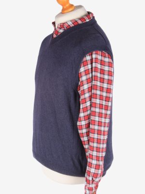 Sleeveless Jumper Sweater Vest Pullover Vintage Size L Navy -IL2635-164481