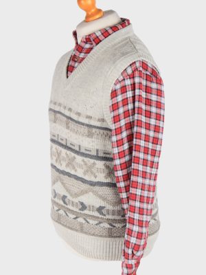 Sleeveless Jumper Sweater Vest Pullover Vintage Size M Grey -IL2642-164509