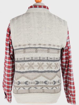 Sleeveless Jumper Sweater Vest Pullover Vintage Size M Grey -IL2642-164510