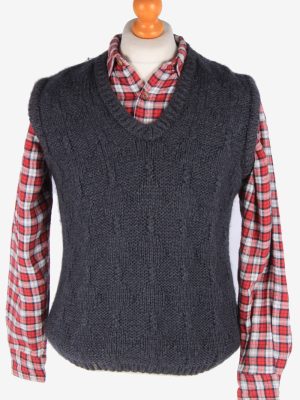 Womens Jumper Sweater Vest Pullover Vintage Size S Dark Grey -IL2643-164512