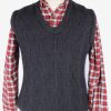 Womens Jumper Sweater Vest Pullover Vintage Size S Dark Grey -IL2643-0