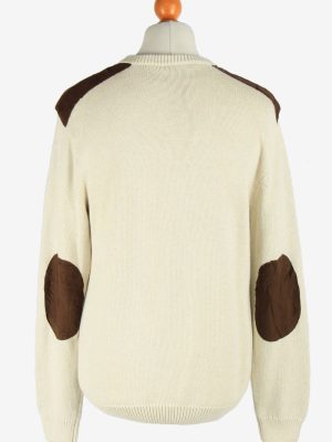 Chaps Crew Neck Jumper Patch Pullover Vintage Size L Beige -IL2456-161237