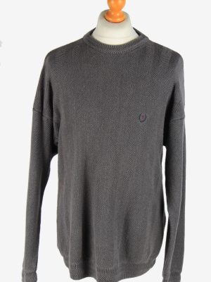 Chaps Crew Neck Caple Jumper Pullover Vintage Size XL Dark Grey -IL2461-0