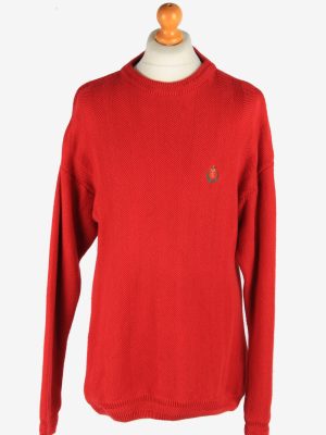 Chaps Crew Neck Jumper Snow Flake Vintage Size M Red -IL2482-0