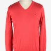Tommy Hilfiger V Neck Jumper Pullover Vintage Size M Pink -IL2493-0
