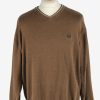 Chaps V Neck Jumper Pullover Vintage Size XL Brown -IL2494-0