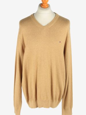 Tommy Hilfiger V Neck Jumper Pullover Vintage Size XXL Coffee -IL2496-0