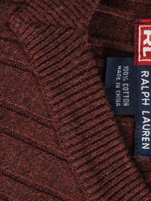 Chaps V Neck Jumper Pullover Vintage Size M Maroon -IL2497-161402