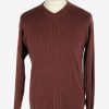 Chaps V Neck Jumper Pullover Vintage Size M Maroon -IL2497-0