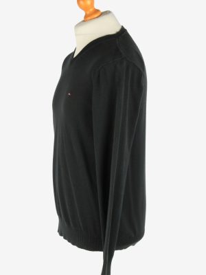 Tommy Hilfiger V Neck Jumper Pullover Vintage Size M Black -IL2501-161416