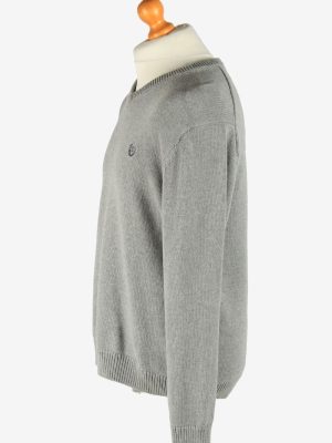 Chaps V Neck Jumper Pullover Vintage Size L Light Grey -IL2505-161432