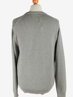 Chaps V Neck Jumper Pullover Vintage Size L Light Grey -IL2505-161433