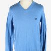 Chaps V Neck Jumper Pullover Vintage Size M Light Blue -IL2508-0