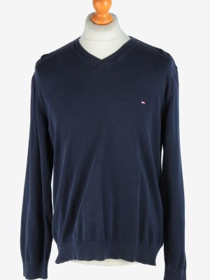 Tommy Hilfiger V Neck Jumper Pullover Vintage Size XL Navy -IL2512-0