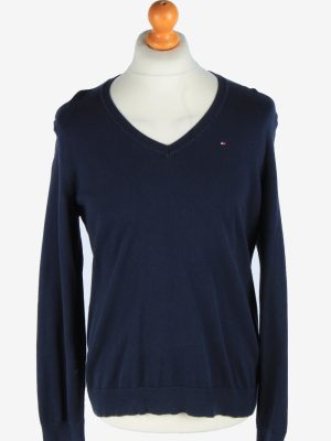 Tommy Hilfiger V Neck Jumper Pullover Vintage Size XL Navy -IL2515-0