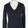 Tommy Hilfiger V Neck Jumper Pullover Vintage Size XL Navy -IL2516-0