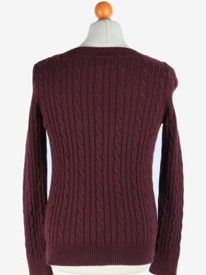 Chaps V Neck Jumper Pullover Vintage Size L Maroon -IL2518-161485