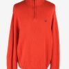 Chaps Half Zip Neck Jumper Pullover Vintage Size XL Orange -IL2521-0