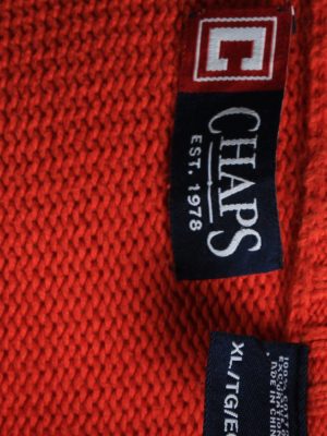Chaps Half Zip Neck Jumper Pullover Vintage Size XL Orange -IL2521-162209